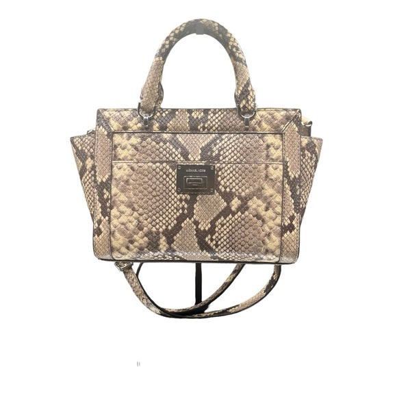 MICHAEL KORS TEENA NATURAL EMBOSSED LEATHER CROSSBODY BAG - Picture 2 of 11